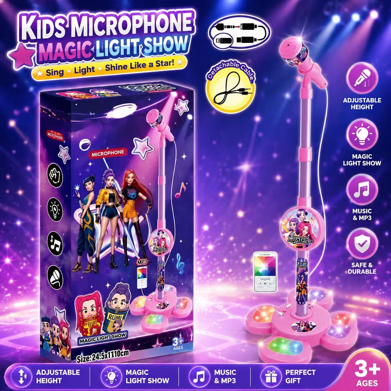 Shure Mic Sm58 - Microphone de karaoké avec support, machine